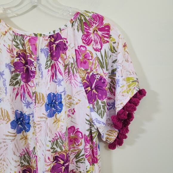 Matilda Jane Enchanted garden hibiscus and palm print short sleeve dress size XS - Picture 7 of 12
